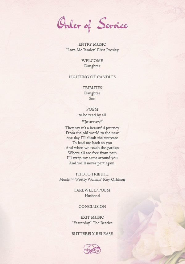 order of service