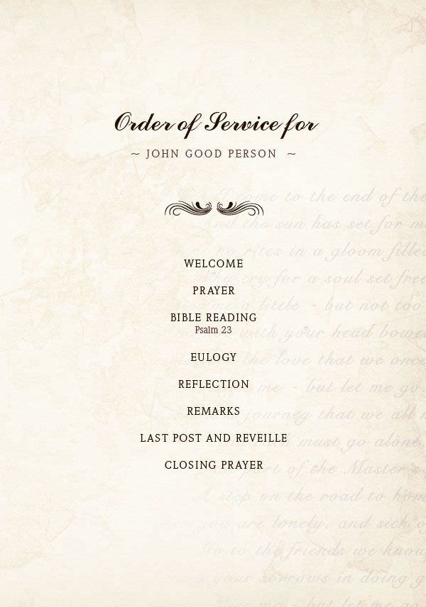order of service