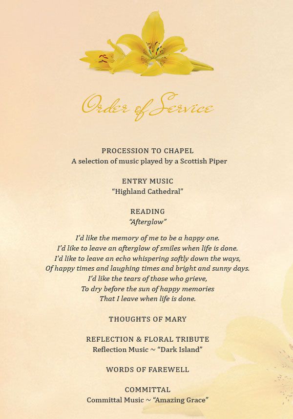 order of service