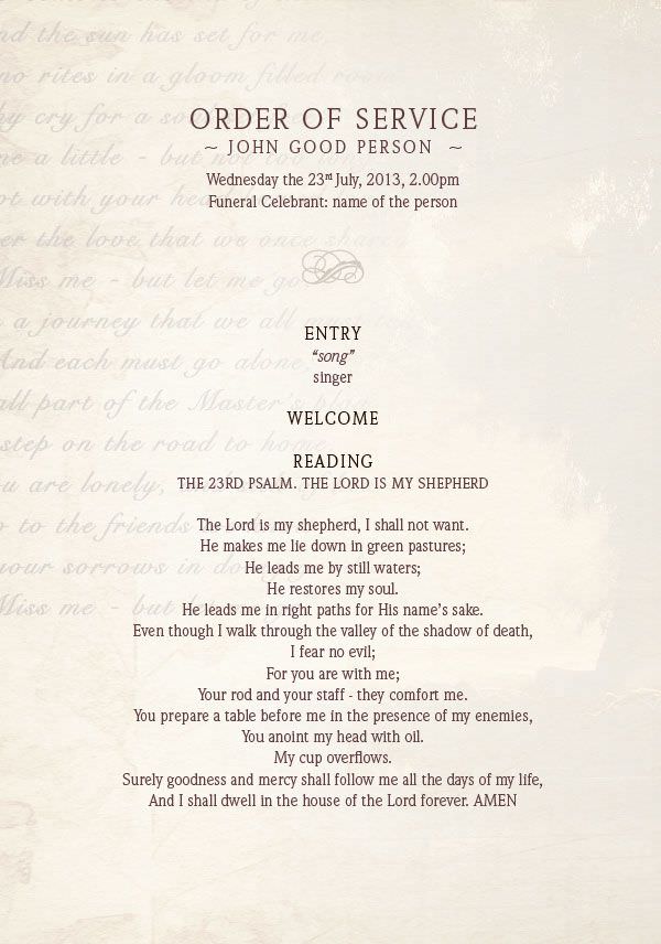 order of service
