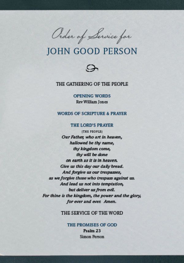 order of service