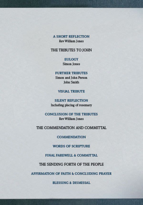 order of service